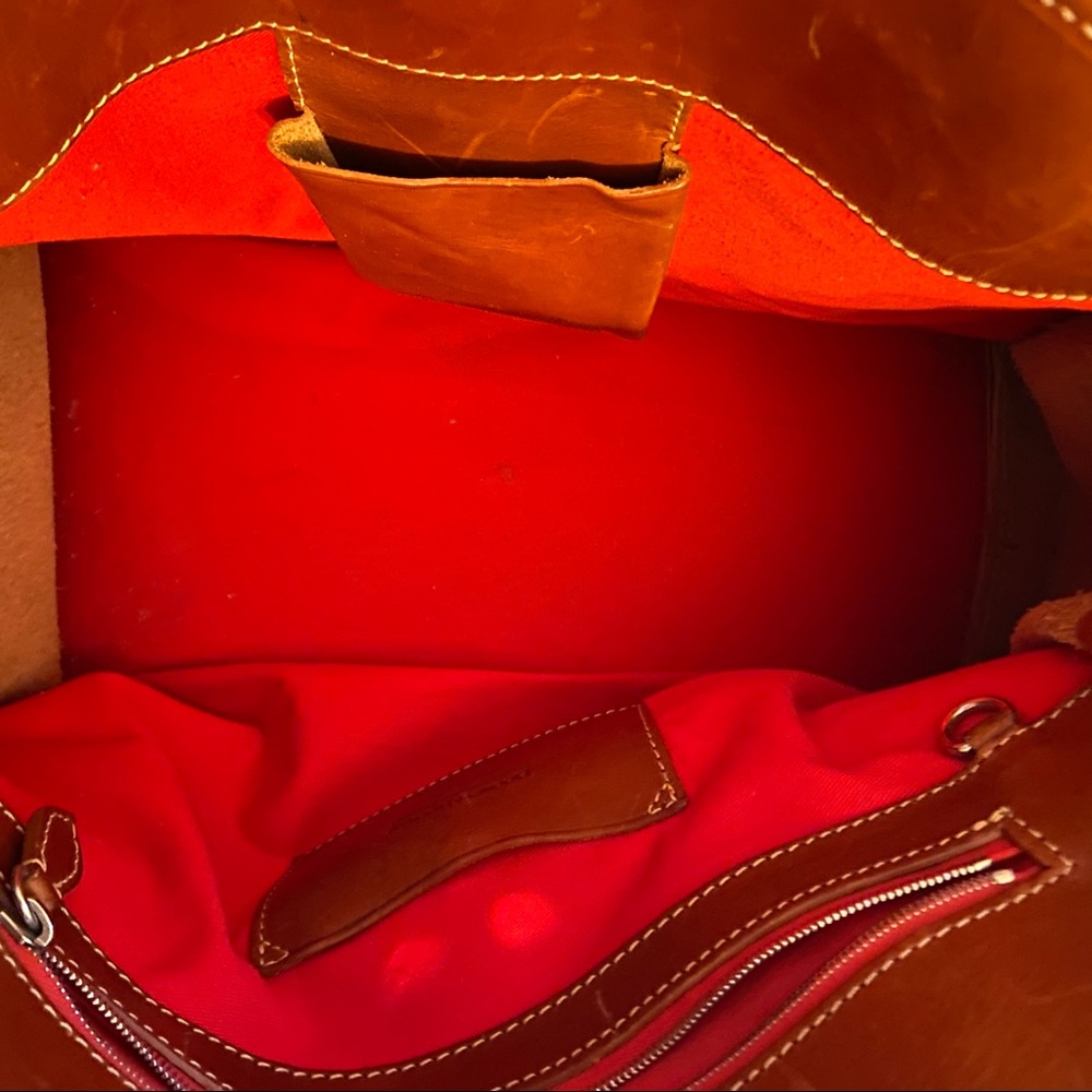 Dooney & Bourke Tan Leather Satchel Bag - Picture 7 of 12